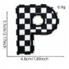 Wholesale American Street Style 36pcs Checkerboard Letter Number Cloth Patches for DIY Decoration Resale Gift