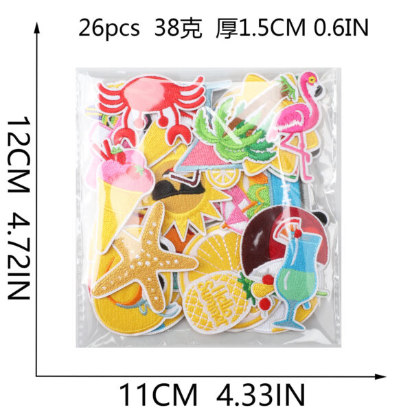 oly-5cf3b1d935c44ae188fd403b19897048 Wholesale Beach Ice Cream Embroidery Patch Polyester Thread Iron-on Applique Fashion Accessory for Clothing