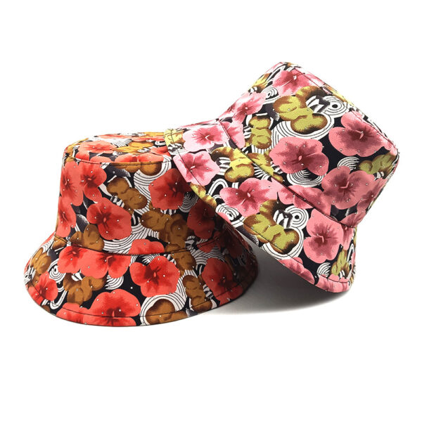 oly-5cf75d2755193b96f5f3610aed7ebd85 Wholesale Floral Digital Print Bucket Hat Trendy Sun Protection Hat for Gift or Resale