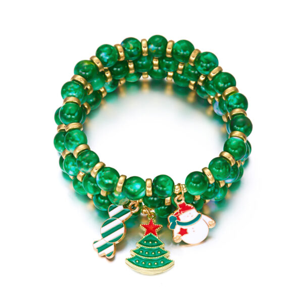 Wholesale Alloy Christmas Beaded Bracelet Set 3Pack Cartoon Pendant Jewelry Accessory