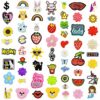 Wholesale Polyester Embroidered Cartoon Rabbit Flower Cloth Patches Set of 60 for DIY Clothing Bag Decoration