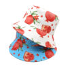 Wholesale Sunscreen Fisherman Hat Double Sided Pomegranate Print Summer Outing Fashion Accessory