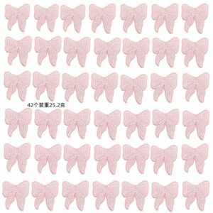 Pink tie knot cloth stickers 42 pieces