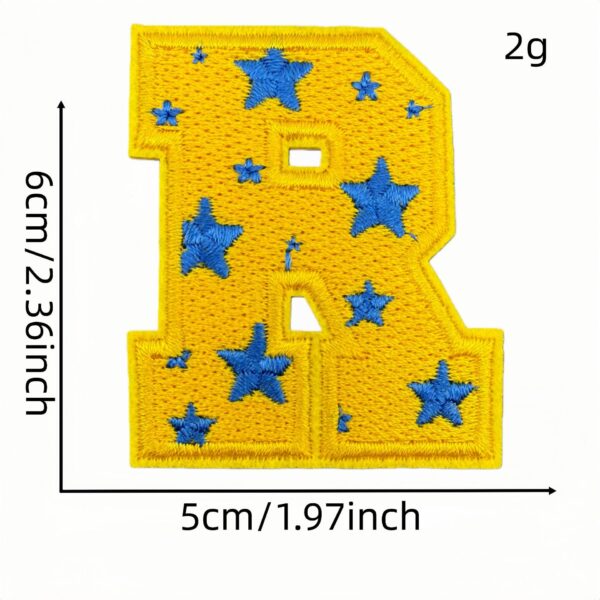 oly-5d635bed9530ababdff85a4abe9b38b7 Wholesale Polyester Cartoon Embroidery Patches with Letter and Star Design Fashion Accessory