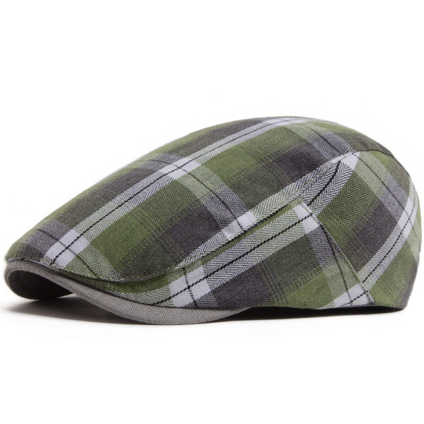 Wholesale Trendy Plaid Beret Hat Adjustable Green Summer Fashion Accessory for Everyday Style