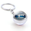 Wholesale Tree of Life Keychain Double-Sided Glass Ball Time Gem Lucky Pendant Car Key Accessory for Boutique Resale