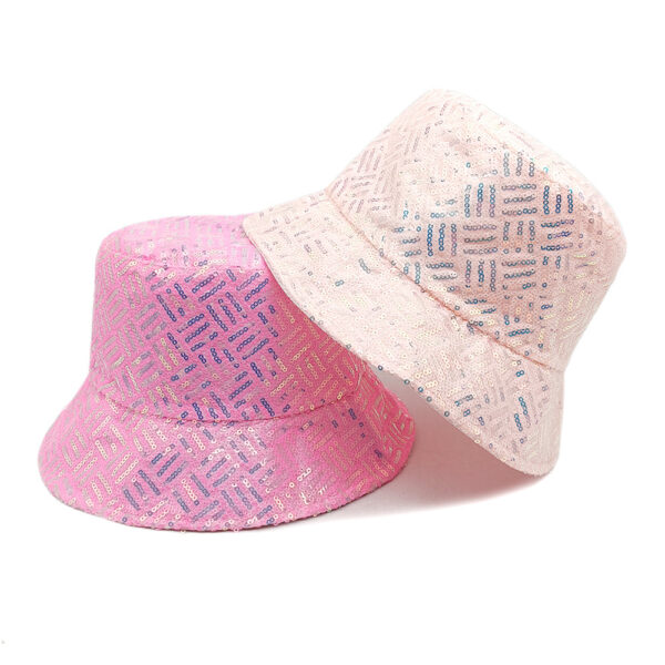 oly-5d7d04a2d963fc31b0c9662db4b4c105 Wholesale Reflective Glitter Grid Stripe Bucket Hat Sun Protection Unisex Outdoor Casual Fashion Accessory