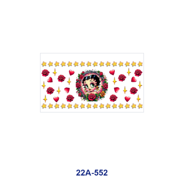 oly-5d85876627a299393053610b4d064460 Wholesale 5pcs Retro Sweet Cartoon Girl Red Rose Heart Golden Star Wreath Mixed Decor Prints 16oz Cup UV DTF Wraps OLY Exclusive