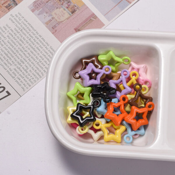 oly-5d88cd70c6548a1bc04fb72253247590 Wholesale Electroplated Acrylic Star Beads Mixed Colors DIY Keychain Bag Charm Phone Strap Fashion Accessory