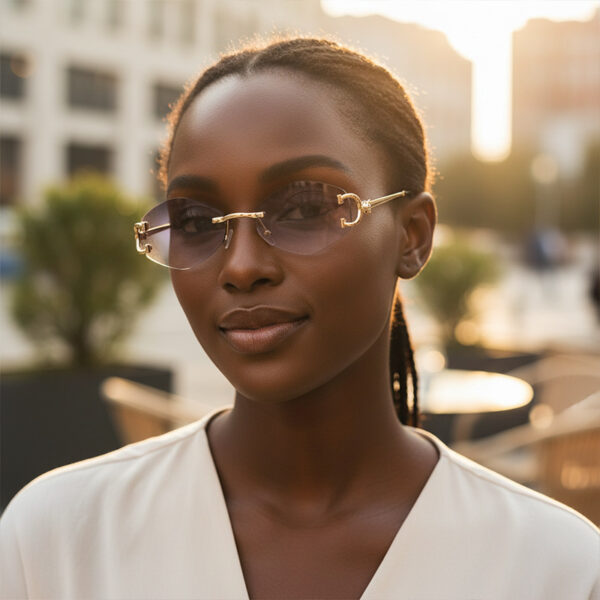 oly-5d997a9c4e92198706c24343f0d3aa61 Wholesale Trendy Frameless Sunglasses for Women UV400 Gold Frame Grey Lens Summer 2026 Fashion Accessory