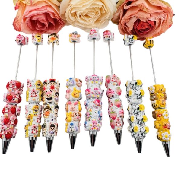 oly-5d9c30658d2d9bd11b67d46328fc4bf7 Wholesale Handmade Polymer Clay Cartoon Beaded Pen Cute Tiger Design DIY Craft Supply for Resale OLY Exclusive