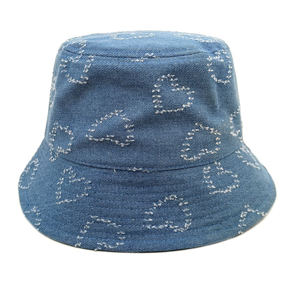 oly-5dc16b667d0716fb7c285e3ffc7bf34c Wholesale Korean Style Denim Love Heart Bucket Hat for Daily Outings Sun Protection Fashion Accessory