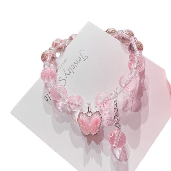 oly-5dd5524d5e210049f361a5ad2a2e0d4f Wholesale Butterfly Pattern Glass Beaded Bracelet Handmade Fashion Jewelry Accessory Gift