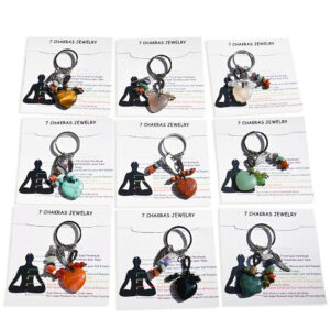 oly-5ddb6b7d10b0ed54e67c088cd90788b6 Wholesale Natural Crystal and Agate Hand Knitted Heart Pendant Bag Charm Keychain Decorative Accessory