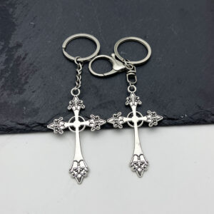 Wholesale Gothic Flower Cross Keychain Car Key Accessory Bag Charm Gift