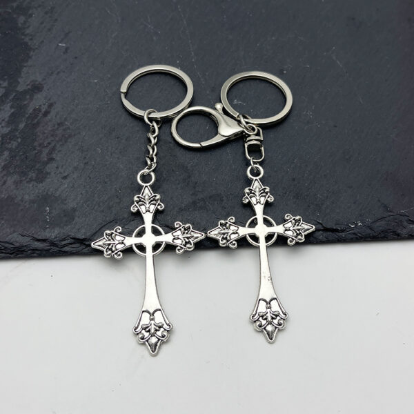 Wholesale Gothic Flower Cross Keychain Car Key Accessory Bag Charm Gift