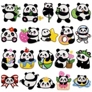 oly-5e22e1f4d042931d505e9931089a90be Wholesale Cartoon Panda Embroidery Patch Iron-On Applique Polyester Thread Decorative Craft Supply
