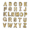 Wholesale Polyester Gold Sequin Embroidered Alphabet Patch Decorative Accent for Coats