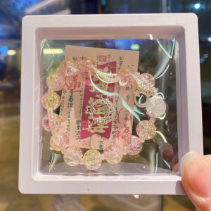 Moon pink and yellow floral 10cm bracelet (boxed with cardboard)