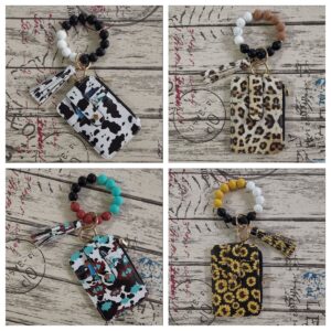 Wholesale Pastoral Style Beaded Bracelet Wallet PU Leather Keychain Fashion Accessory