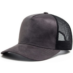 Gray-glossy suede baseball cap / Adjustable