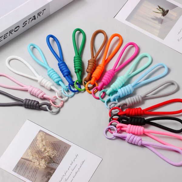 Wholesale Hand Knitted Polyester Phone Lanyard with Cartoon Doll Card Holder for School Bag or Keychain Casual Phone Accessory for Resale