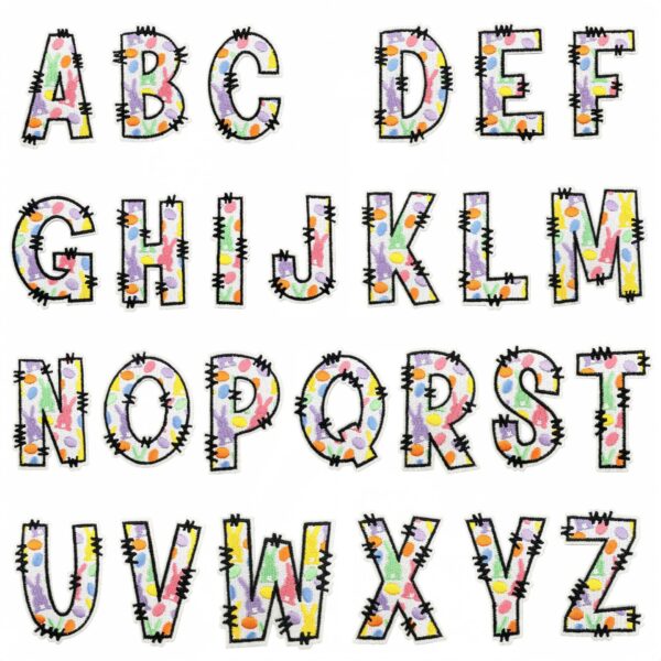 Wholesale Polyester Embroidered Alphabet Patch Appliques Decorative Accent for DIY Clothing Accessories Boutique Resale