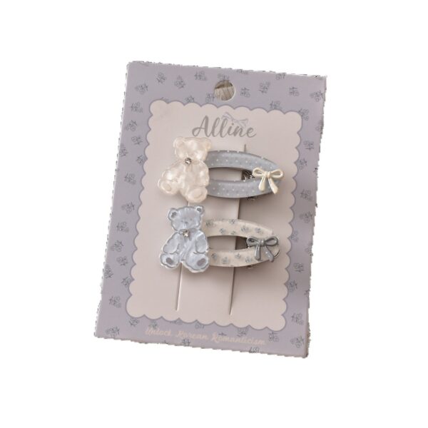 oly-5e9a2d2728f81a2faab1c6d90d84e00c Wholesale Trendy Polka Dot Teddy Bear Duckbill Hair Clips Acrylic 3 Piece Set for Everyday Styling Boutique Resale