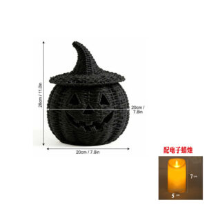 Black three-tiered pumpkin-shaped led candle