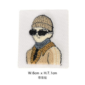 Toothbrush embroidered white background portrait