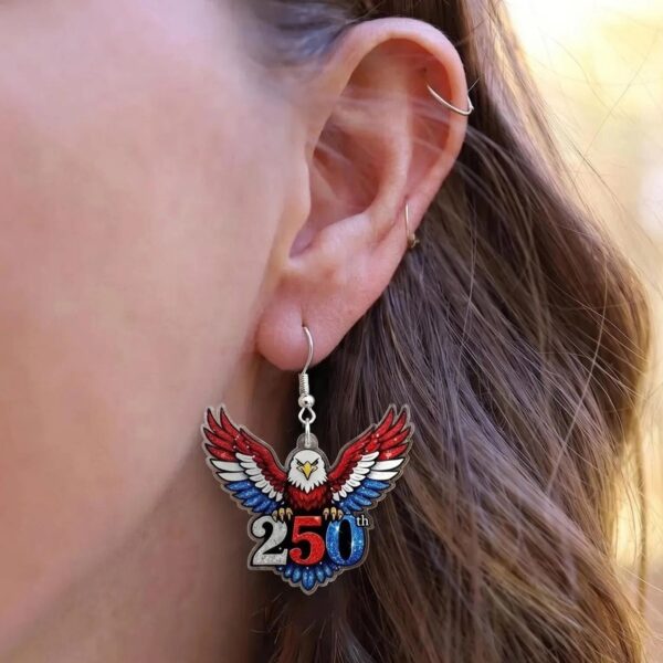 oly-5ebf3398551fad14aff0320b13b31671 Wholesale Acrylic Earrings Eagle Design US Independence Day 250th Anniversary Women Jewelry