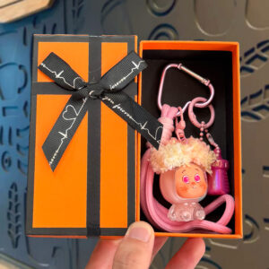 Oil-infused milk bean paste with afro-shaped haircut - Pink + (Orange gift box)
