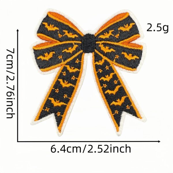 oly-5ed6d3938025c7962abf1d1353fef82f Wholesale Embroidered Polyester Bow Patch Halloween Cartoon Decorative Fashion Accessory