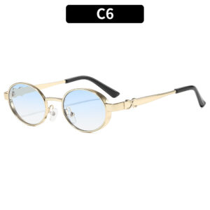C6-Gold Frame Double Blue Lens