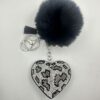 Wholesale Leopard Print Heart Rhinestone Keychain Bag Charm Tassel Pendant for Car Key Accessory