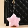 Wholesale Pink Faux Fur Star Keychain Bag Charm Cute Gift for Women Casual Accessory