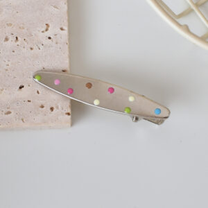 2#Colored dot thin oval-solid-6cm