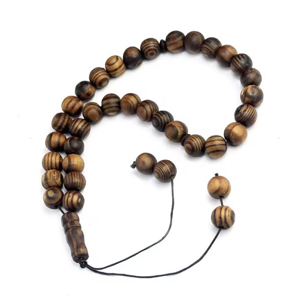 Wholesale Wood 33 Beads Natural Pattern Round Prayer Bracelet Everyday Wear Gift