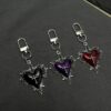 Wholesale Alloy Gothic Keychain Pendant Purple Heart Cross Design Fashion Accessory