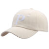 Wholesale Korean Style Letter P Baseball Cap Black Sun Hat for Everyday Wear