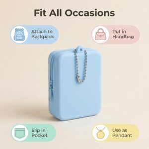 Silicone storage bag - blue wave chain style - silicone organizer pouch / 8*6.7*3
