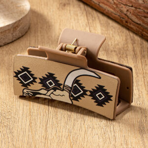 oly-5f64cfc0ea315861a8bb64e1bd2b4860 Wholesale Western Cowboy Style PU Leather Acrylic Hair Clip Trendy Fashion Hair Accessory for Women Boutique Resale