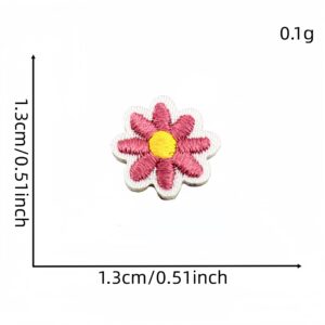 Rose pink small floral fabric patch #33