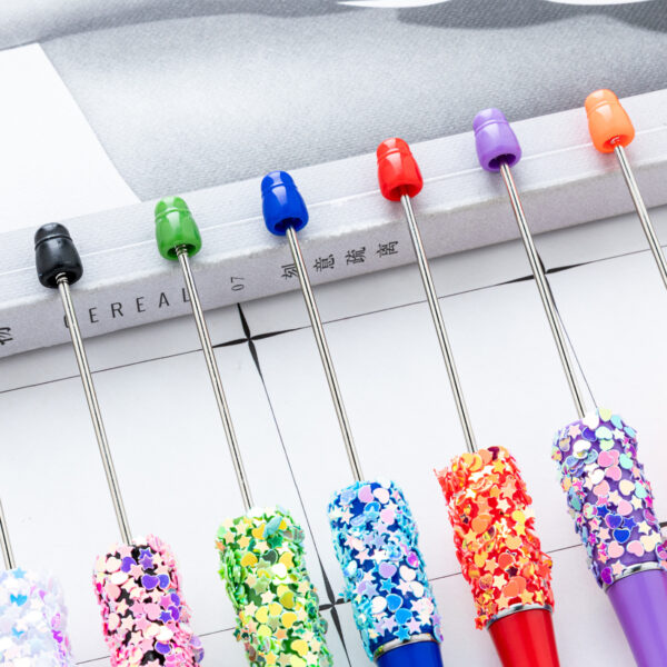 oly-5f821c4648811aa2d39f1ac4a9348c97 Wholesale DIY Sequin Beaded Pens - Colorful Star Heart Ballpoint Pens for Office or Gift