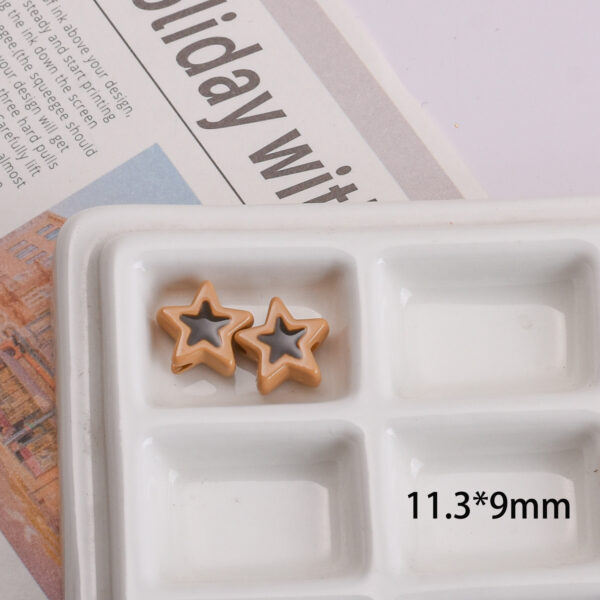 oly-5fc679aba495f023a4708f07aa5e8218 Wholesale Two Color Star Acrylic Beads DIY Jewelry Fashion Accessory for Resale Boutique