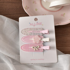 1 # Pink flower seamless clip-3pcs