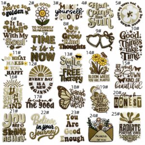 English fabric applique set - 25 pieces