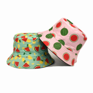 oly-5ff1d5f68a7fbe2eb02e33506019d6bc Wholesale Watermelon Strawberry Printed Fisherman Hat Fashion Accessory Summer Sun Hat Travel Gift