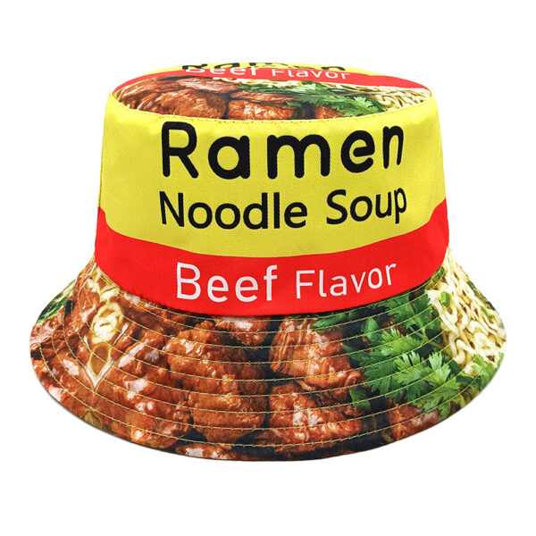 oly-6007f50d82cc2023175497021eafc1ae Wholesale Ramen Pattern Fisherman Hat Trendy Outdoor Sun Protection Bucket Hat for Men Women