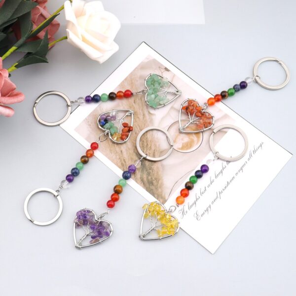oly-600cb881e01c06965594302f9779e2e7 Wholesale Metal Tree of Life Keychain with Colorful Crystals - Fashion Bag Charm and Car Key Accessory